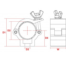 comprar garra para Truss, Garra Compacta de Aluminio negra para tubo truss de 32 a 35 mm beamZ BC35B-75. 2