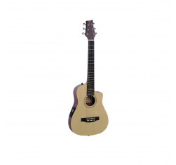 SOUNDSATION Compañera DNCE Guitarra acústica Electrificada de viaje, con funda acolchada ,84 cms.fondo curvado,