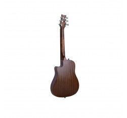 SOUNDSATION Compañera DNC Guitarra acustica de viaje ,con Funda acolchada. 84 cms,fondo curvado, 2