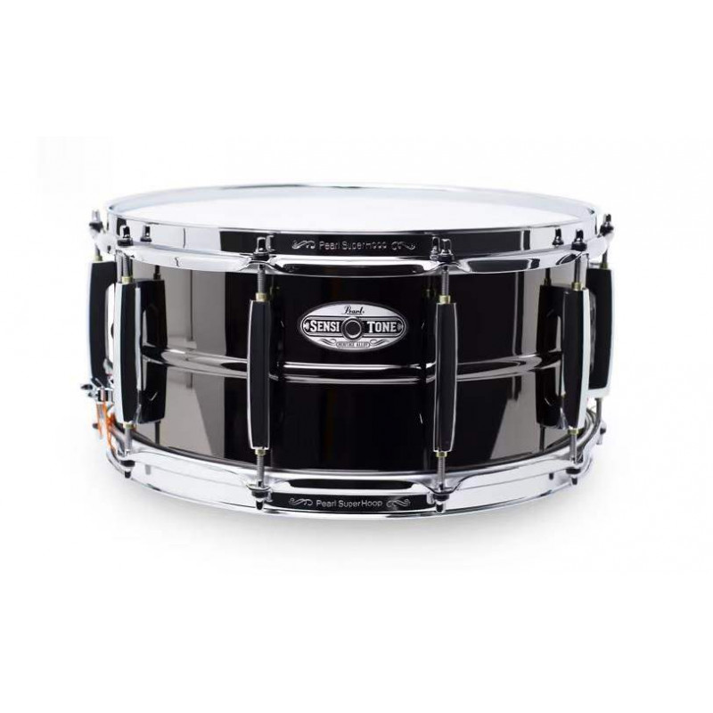 Caja Pearl SensiTone Brass Black Chrome STH1465BR, con un casco de latón de 1 mm, ofrece un bello tono atemporal .