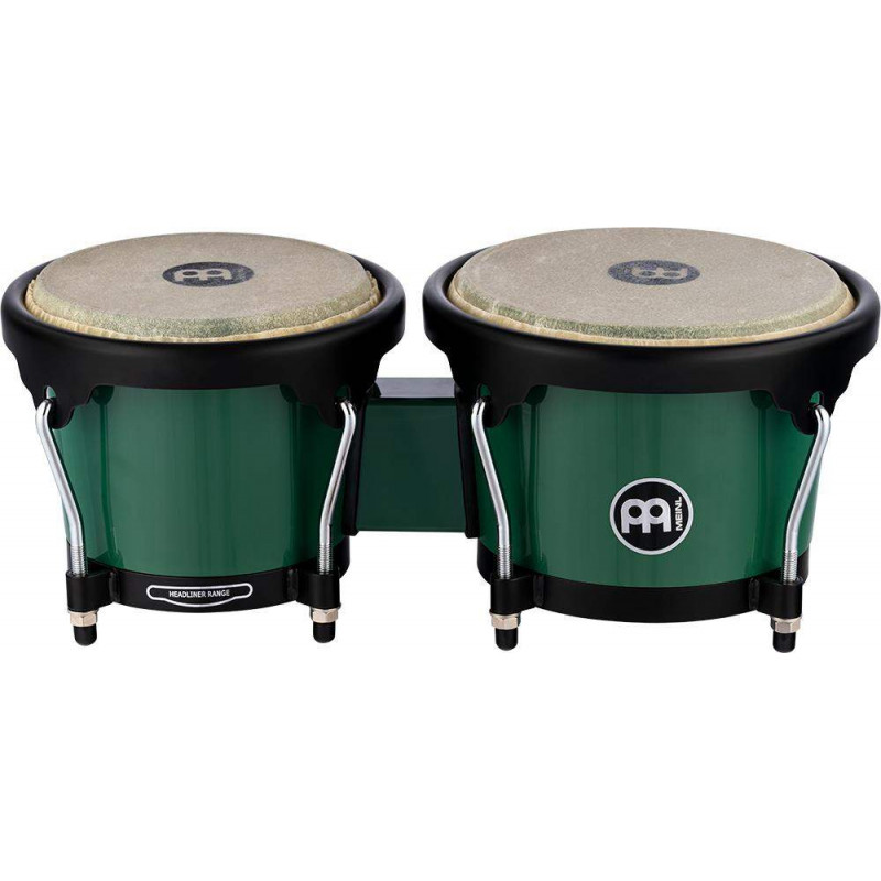 Bongos Meinl HB50FG Journey Series de 6 1/2'' & 7 1/2'' realizados en plástico ABS y color verde bosque.