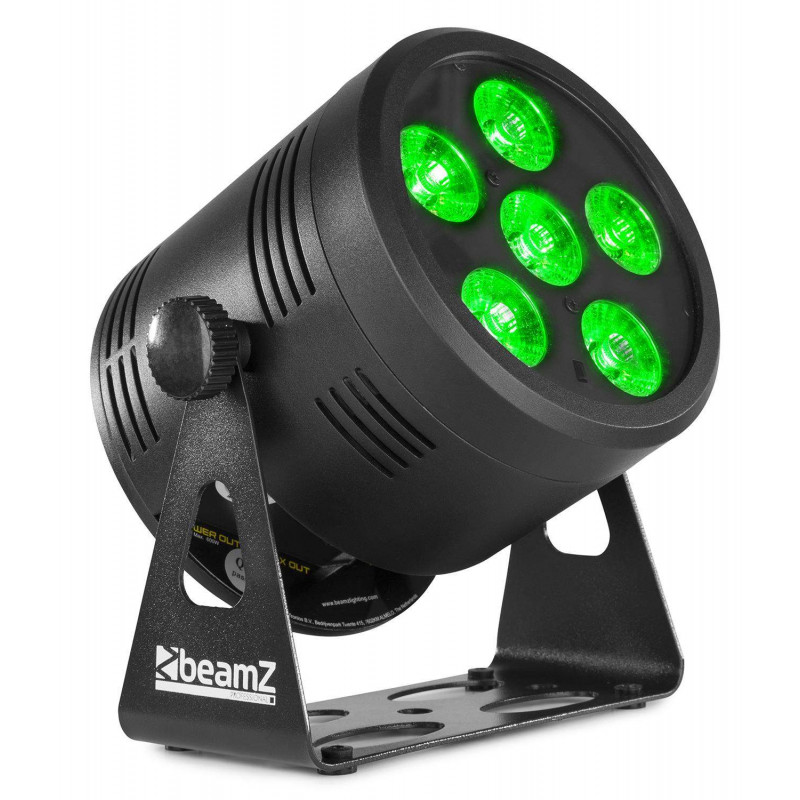 comprar Foco Par LED a bateria BeamZ BBP66, 6x6 Watts 4 en 1,DMX  6 o 11 Canales Mando a distancia IR.