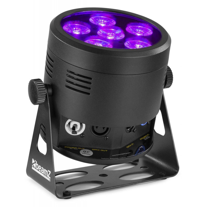 comprar Foco Par LED a bateria BeamZ BBP66, 6x6 Watts 4 en 1,DMX  6 o 11 Canales Mando a distancia IR.