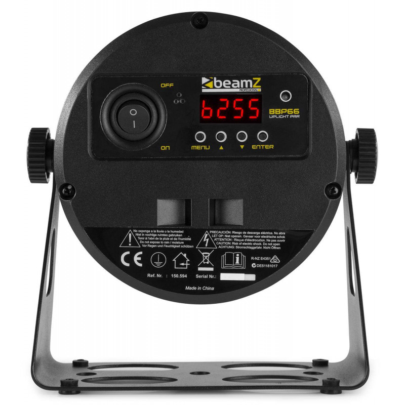 comprar Foco Par LED a bateria BeamZ BBP66, 6x6 Watts 4 en 1,DMX  6 o 11 Canales Mando a distancia IR.