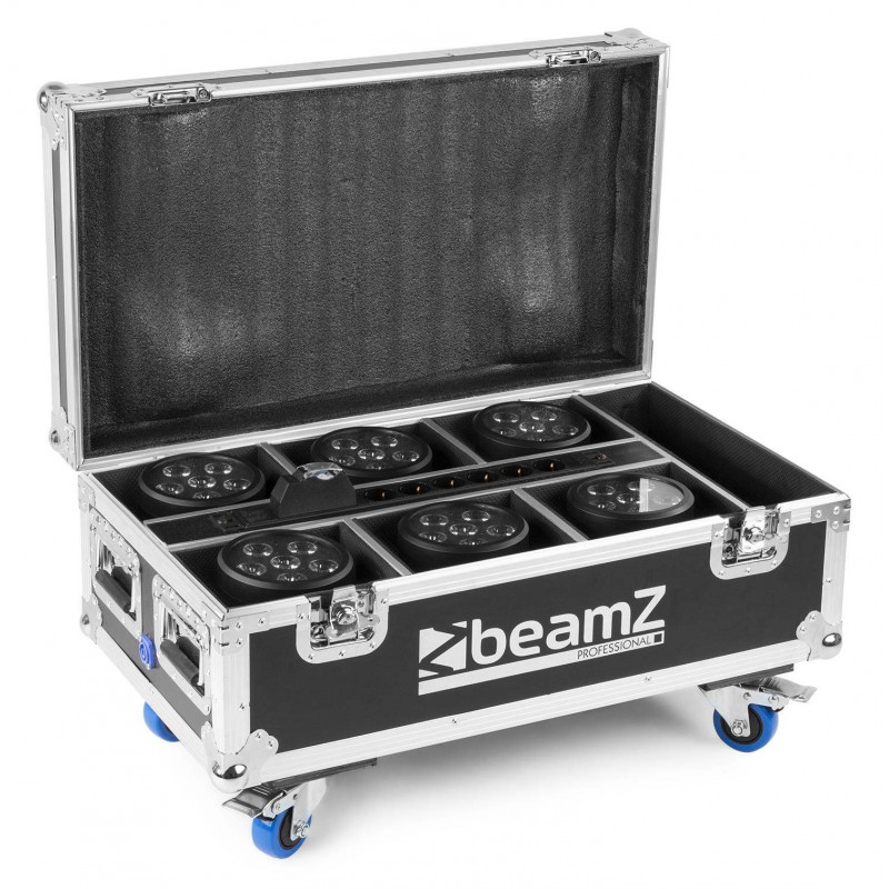 BeamZ FCC66 Flightcase para transporte y carga de 6 focos BBP66 con ruedas.