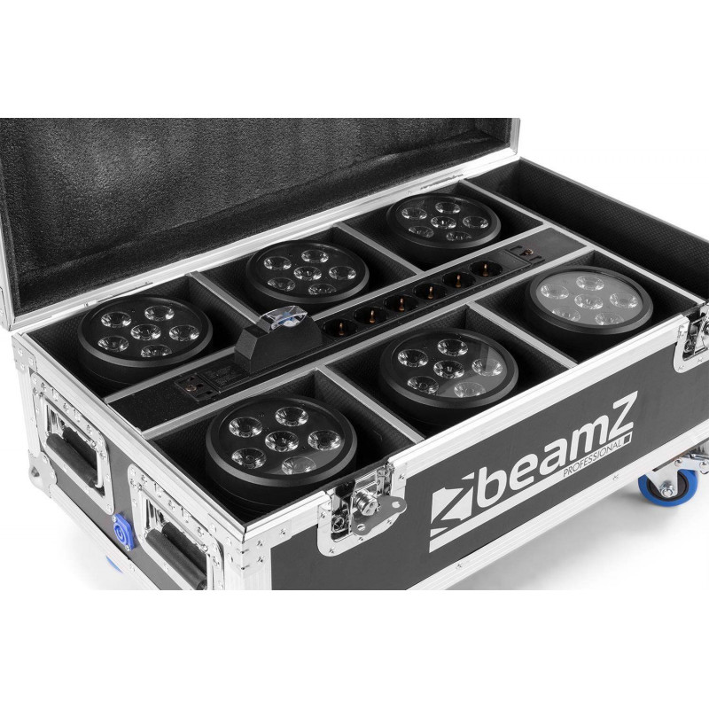 BeamZ FCC66 Flightcase para transporte y carga de 6 focos BBP66 con ruedas.