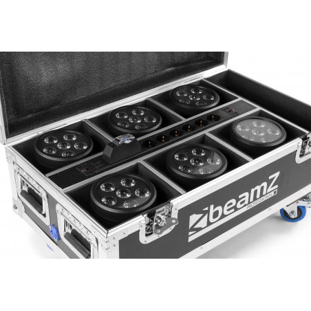 BeamZ FCC66 Flightcase para transporte y carga de 6 focos BBP66 con ruedas.