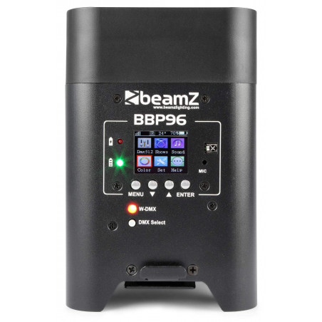 Beamz BBP96 Foco Par Led a bateria,6x12,6en1,Receptor inal DMX integra