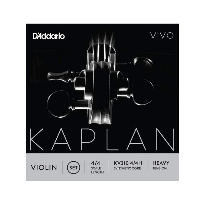 Juego de cuerdas para violín D´Addario Kaplan Vivo KV310 4/4 Heavy de tensión fuerte.