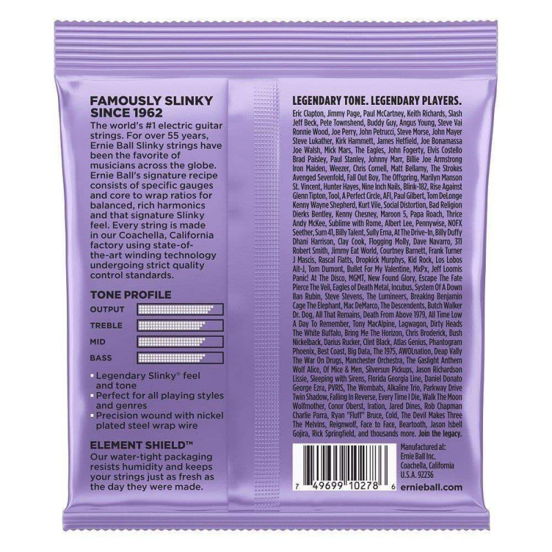 Juego de cuerdas para Guitarra Eléctrica ERNIE BALL Ultra Slinky Nickel Wound 2227 10-48.