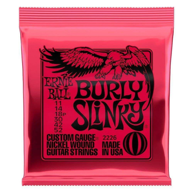 Juego de cuerdas para Guitarra Eléctrica ERNIE BALL Burly Slinky Nickel Wound 2226 11-52.