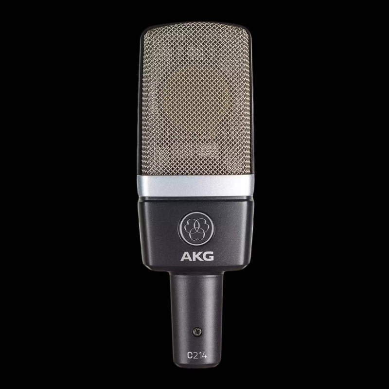 Microfono AKG C-214 de condensador de gran diafragma y patron polar cardiode.