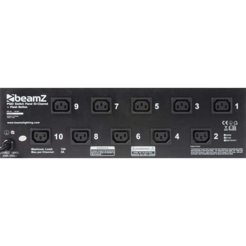Beamz PS10 Controldador Iluminación Panel de 10 interruptores