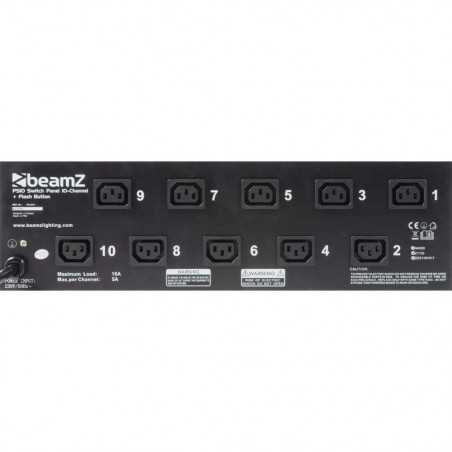 Beamz PS10 Controldador Iluminación Panel de 10 interruptores