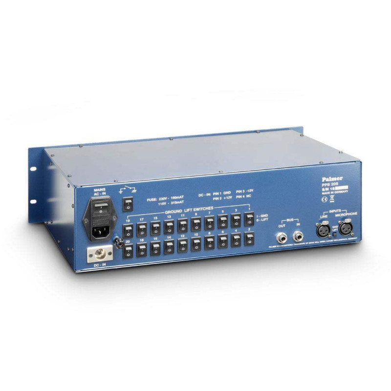 Distribuidor de Audio para Prensa Palmer Palmer PPB20S 10 Canales estéreo/ 20 Canales mono.