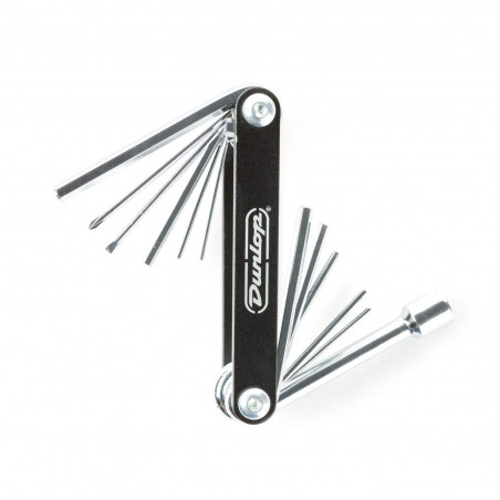 La Multi-Tool Dunlop DGT02 System 65 cuenta con numerosos accesorios para ayudarlo a mantener su instrumento en forma.