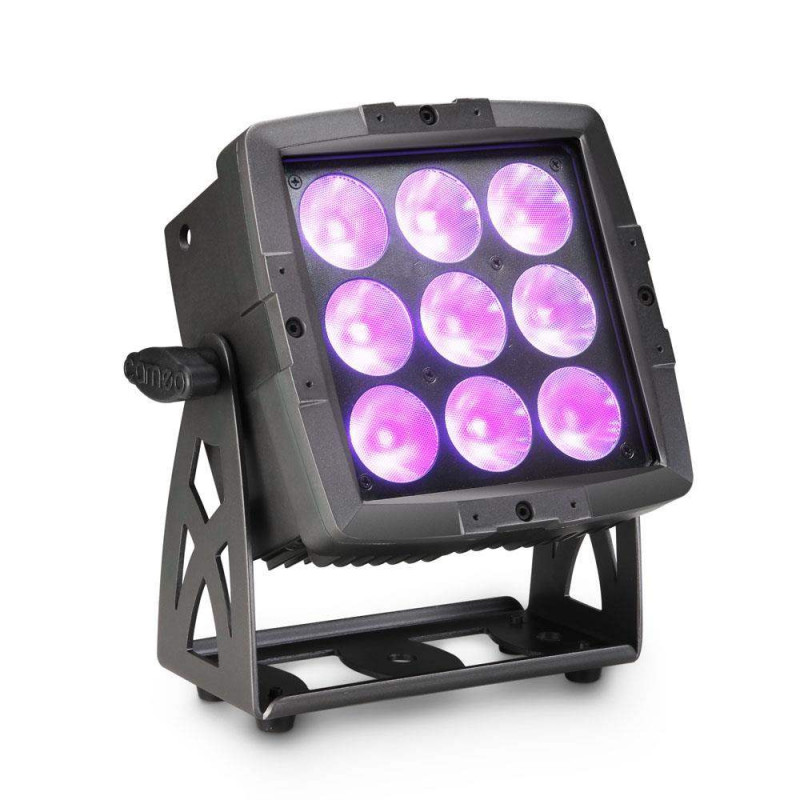 Proyector de exterior Cameo Flat Pro Flood 600 IP65 con 9 LED RGBWA+UV 6 en 1 de 12 W.