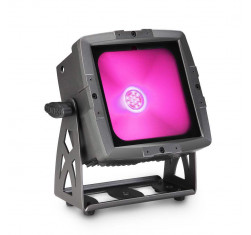 Proyector con LED COB tricolor de 60 W para uso en exterior Cameo Flat Pro Flood IP65 Tri con carcasa negra.