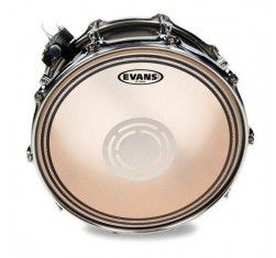 Parche batidor para caja de 10" Evans C2 SST B10ECSRD de 2 capas semi transparentes con muffle EC y refuerzo interno. 2