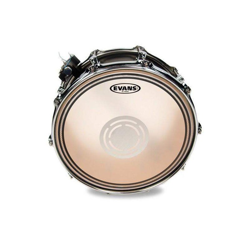 Parche batidor para caja de 13" Evans C2 SST B13ECSRD de 2 capas semi transparentes con muffle EC y refuerzo interno.