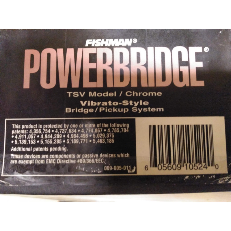 FISHMAN PowerBridge TSV Model Cromado, Vibrato Style Pastilla de guitarra acústica  para guitarra electrica ,