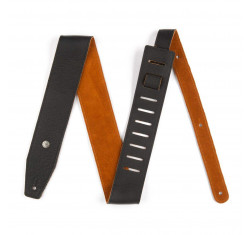 comprar correa para Guitarra o Bajo Dunlop BMF09BN de Piel negra con el interior en color natural, de 2,5" de ancho. 2