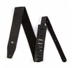 Correa para Guitarra o Bajo Dunlop BMF08BK de Piel negra con el interior también en color negro, de 2,5" de ancho. 2