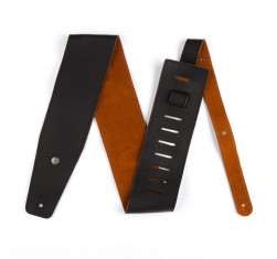 Correa para Guitarra o Bajo Dunlop BMF11BN de Piel negra con el interior en color natural, de 3,5" de ancho. 2