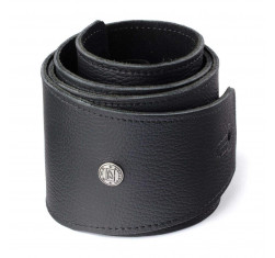 Correa para Guitarra o Bajo Dunlop BMF10BK de Piel negra con el interior también en color negro, de 3,5" de ancho.