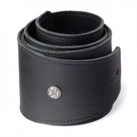 Correa para Guitarra o Bajo Dunlop BMF10BK de Piel negra con el interior también en color negro, de 3,5" de ancho.