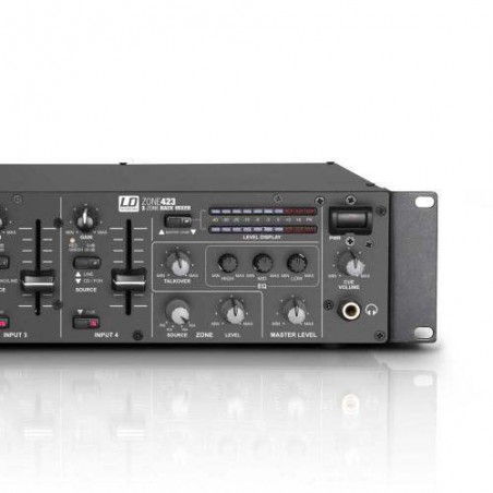 Mezclador de zonas ZONE 423. 4 canales de línea y 2 de micro, que pueden asignarse a... Mezclador de zonas ZONE 423. 4 canales de línea y 2 de micro, que pueden asignarse a...