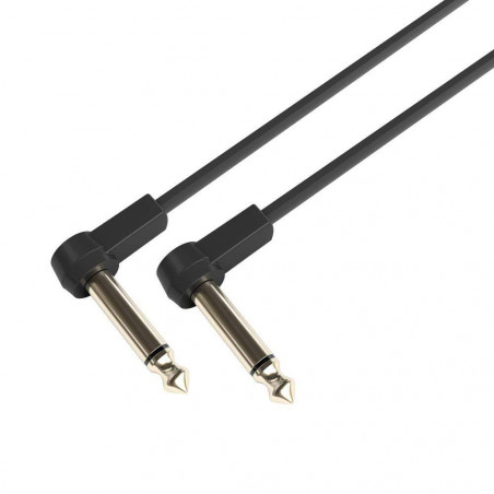 Cable Patch Adam Hall K4 IRR 0010 FLM - Flat Audio Cable, 6.3 mm Mono Gold Plug, 0.10 m.