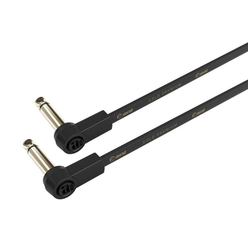 Cable Patch Adam Hall K4 IRR 0010 FLM - Flat Audio Cable, 6.3 mm Mono Gold Plug, 0.10 m.