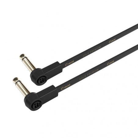 Cable Patch Adam Hall K4 IRR 0010 FLM - Flat Audio Cable, 6.3 mm Mono Gold Plug, 0.10 m.