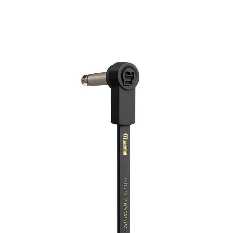 Cable Patch Adam Hall K4 IRR 0030 FLM - Flat Audio Cable, 6.3 mm Mono Gold Plug, 0.30 m.