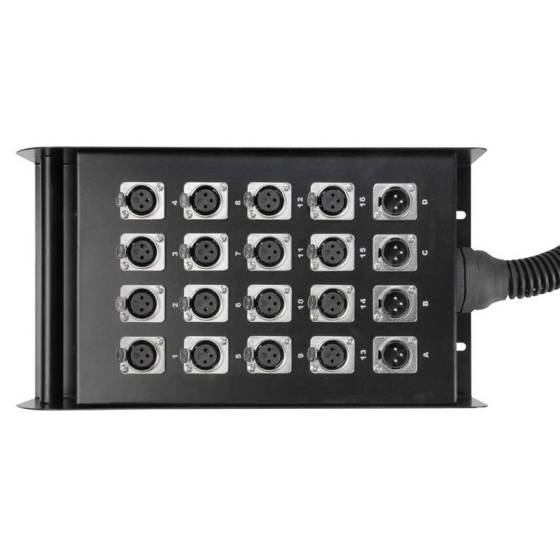 Manguera de Cable con Cajetín de Escenario Adam Hall K20C50 de 20 canales, 16 envios y 4 retornos, longitud de 50 m.