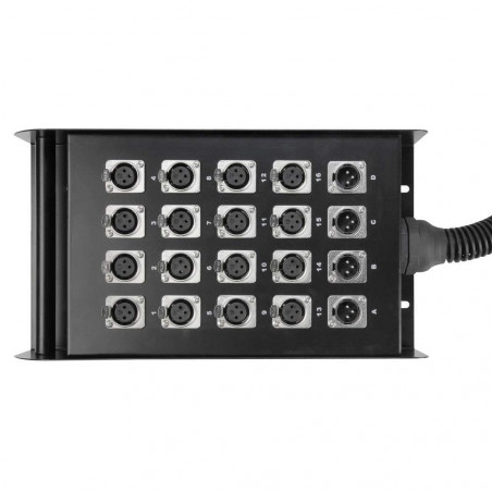 Manguera de Cable con Cajetín de Escenario Adam Hall K20C50 de 20 canales, 16 envios y 4 retornos, longitud de 50 m.