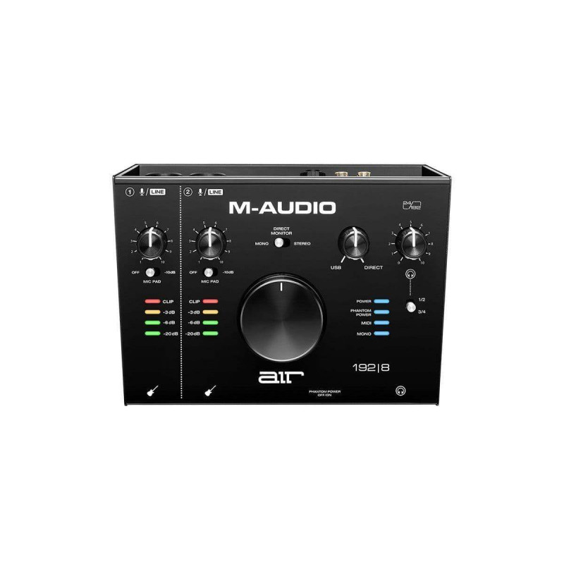 M-AUDIO AIR 192/8 interfaz de audio USB ,24 bits / 192 kHz, 4 entradas, 2 XLR, 2 TRS, Conexiones MIDI