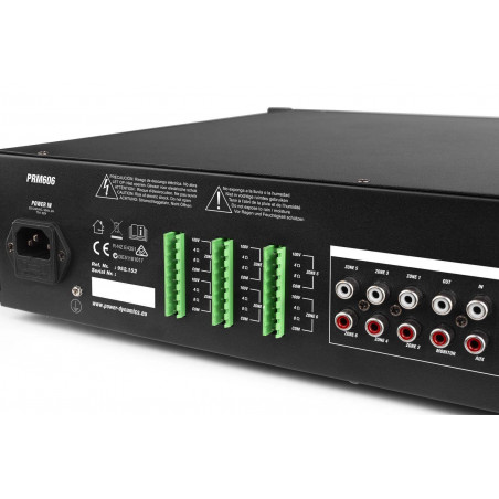 Power Dynamics PRM606 Amplificador matrix de 6 Zonas 360W línea de 100v