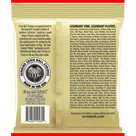 Juego Acústica Ernie Ball 2003 Earthwood Custom Light 80/20 Calibres .011.5, .015.5 .022w, .032, .044, .054