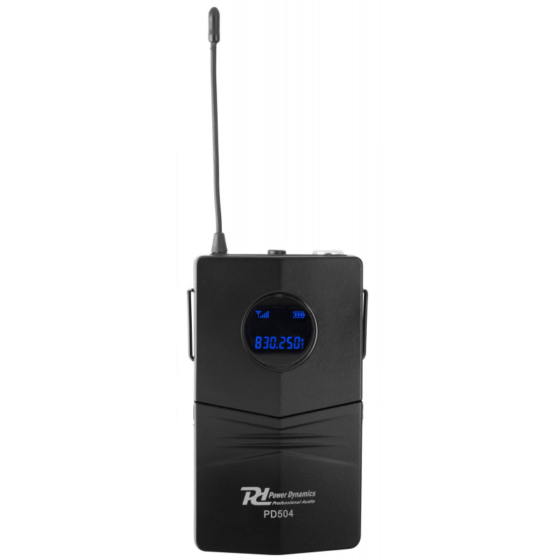 POWER DYNAMICS PD504B Set de 4 micros inalambricos Levalier / Headset UHF ,4x50 Canales, salidas XLR
