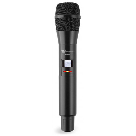 POWER DYNAMICS Set de 2 micros inalambricos, uno de mano y uno de Petaca, para headset,o levalier,UHF, 2x20 Canales