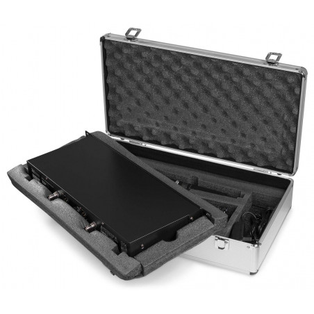 POWER DYNAMICS Set de 2 micros inalambricos, uno de mano y uno de Petaca, para headset,o levalier,UHF, 2x20 Canales