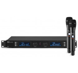 POWER DYNAMICS PD632H Set de 2 micros inalambricos de mano UHF Digital  ,2X20 Canales.