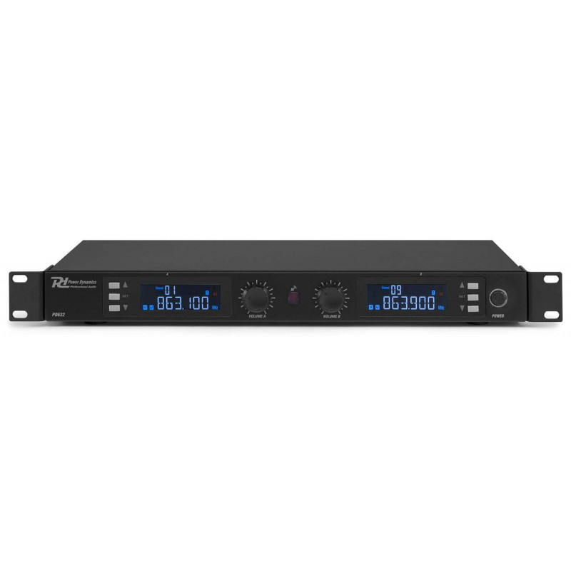 POWER DYNAMICS PD632H Set de 2 micros inalambricos de mano UHF Digital  ,2X20 Canales.