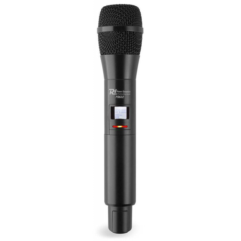 POWER DYNAMICS PD632H Set de 2 micros inalambricos de mano UHF Digital  ,2X20 Canales.