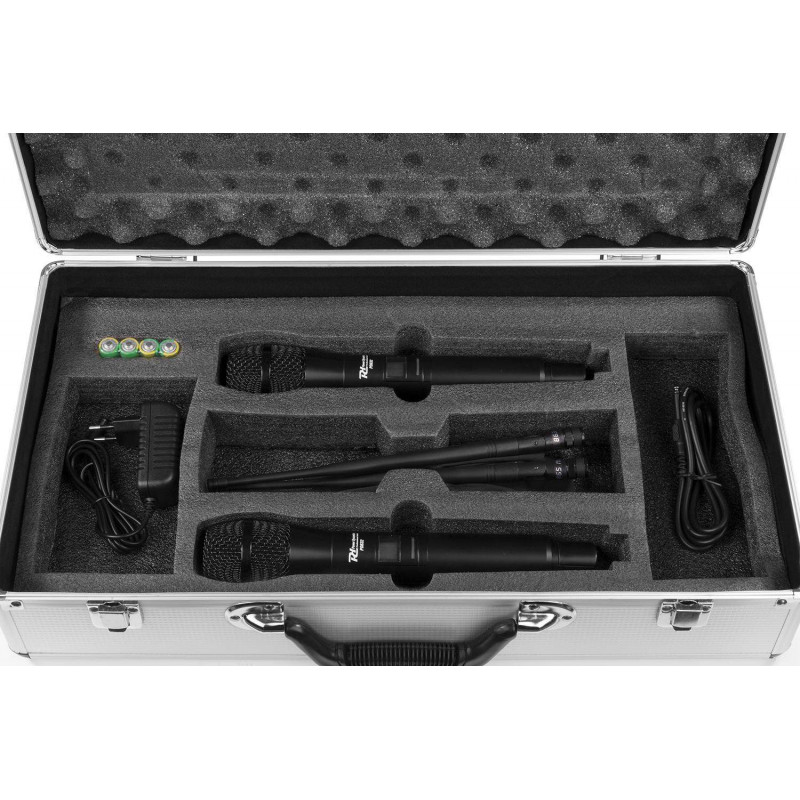 POWER DYNAMICS PD632H Set de 2 micros inalambricos de mano UHF Digital  ,2X20 Canales.