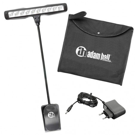 Lámpara de Led para atril de partituras Adam Hall SLED 10 con 10 Leds blancos, cuello flexible y clip de sujeción. Lámpara de Led para atril de partituras Adam Hall SLED 10 con 10 Leds blancos, cuello flexible y clip de sujeción.