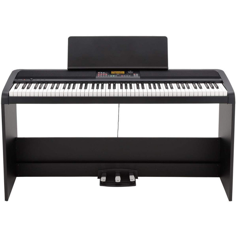 Piano Digital Korg XE20SP con acompañamiento automático, un soporte exclusivo y una unidad de tres pedales.