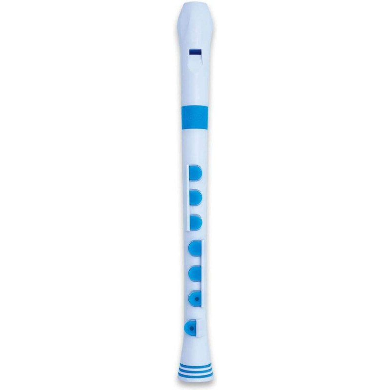 comprar flauta dulce, soprano,de plastico con pads, Flauta Nuvo Recorder+ Digit.Alemana N-320RDBWBLG Blanca/Azul.
